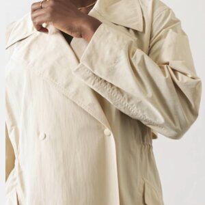 Athleta "Luna" unlined lightweight double breasted trenchcoat, XL, NWT